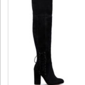 Over the knee black boots